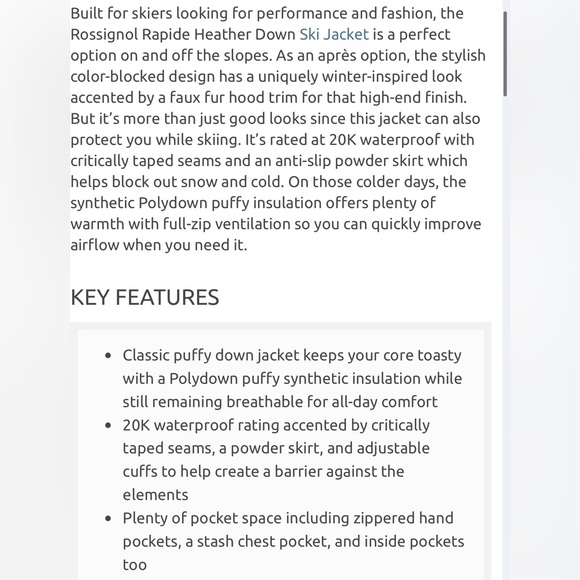 Rossignol Rapide Women’s Ski Jacket (small) - Picture 5 of 7